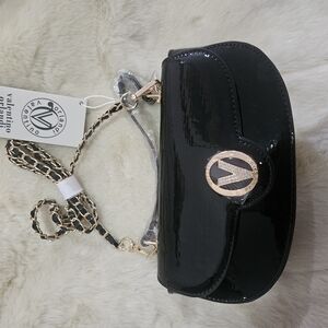 Valentino Black Patent Leather Crossbody Bag